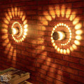 2 Peças de Luzes Decorativas de Parede em Espiral